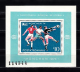 M1 TX8 1 - 1974 - Campionatul Mondial de fotbal 1974 Munchen - colita dantelata, Sport, Nestampilat