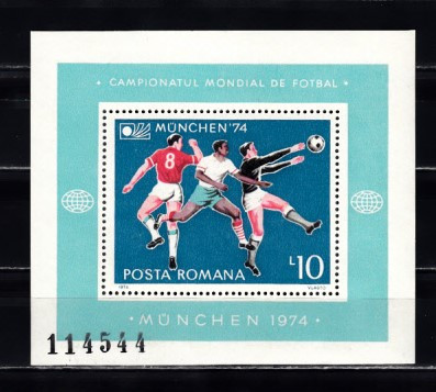 M1 TX8 1 - 1974 - Campionatul Mondial de fotbal 1974 Munchen - colita dantelata foto