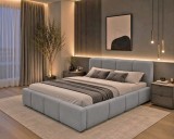 Pat Giovanni 160x200 Tapitat Catifea Gri Somiera Inclusa (cod 2553-03)