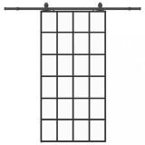 Cumpara ieftin Usa glisanta cu set de feronerie neagra 102x205 cm Sticla ESG