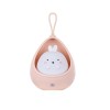 Lampa de veghe portabila cu 2 moduri de functionare flippy, silicon non-toxic, reincarcabila usb, senzor miscare, roz, iepuras