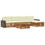vidaXL Set de canapele de exterior 6 pcs Natural și Crem 3383278
