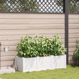 VidaXL Jardiniere cu sistem de irigare 3 piese Alb