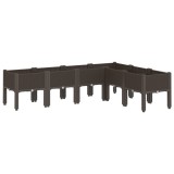 Cumpara ieftin Jardiniera de gradina cu picioare, maro, 160x120x42 cm, PP