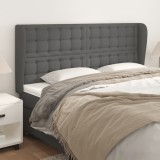 vidaXL Tăblie de pat cu aripioare gri 163x23x118/128 cm piele eco 3118056