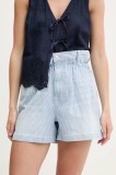 Tommy Jeans pantaloni scurți jeans cu imprimeu, high waist, DW0DW20085