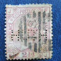 Anglia /Regatul Unit 1876 Queen Victoria 2 1/2 pence roz Mi47, Stampilat (T28)