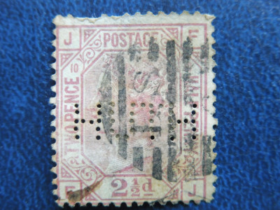 Anglia /Regatul Unit 1876 Queen Victoria 2 1/2 pence roz Mi47, Stampilat (T28) foto