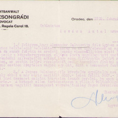 HST A1237 Act antet avocat 1933 Oradea