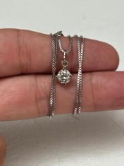 LANT AUR alb + Pandantiv - Diamant = 1CT - De firma : KoriFidis - Vintage !