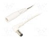 Cablu alimentare DC, DC 5,5/2,5 mufa, DC 5,5/2,5 soclu, alb, 1,5m, WEST POL - A25-C25-T050-150WH