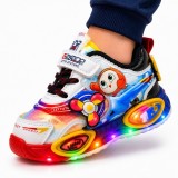 Cumpara ieftin Pantofi sport cu lumini LED, Super Colour, Baieti, Piele ecologica, Multicolor