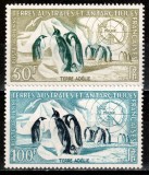 Teritoriile Antarctice Franceze TAAF 1956, Mi #8-9**, fauna, pasari, pinguini, MNH! Cota 80 &euro;!