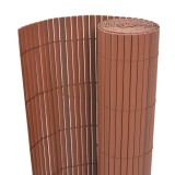 Gard de grădină cu două fețe, maro, 90 x 300 cm, PVC