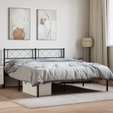 Cadru de pat metalic cu tablie, negru, 160x200 cm GartenMobel Dekor, vidaXL
