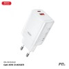 Incarcator Retea XO Design CE16, 45W, 3A, 1 x USB-A - 1 x USB-C, Alb
