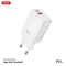 Incarcator Retea XO Design CE16, 45W, 3A, 1 x USB-A - 1 x USB-C, Alb