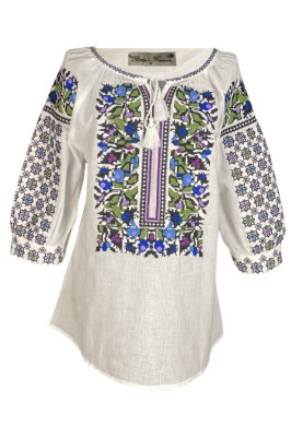 Bluza tip ie dama B23, alb/mov , marime L foto
