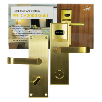 Aproape nou: Yala control acces hotelier PNI CH2000R Gold cu cititor de card deschi foto