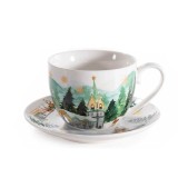 Ceasca Craciun portelan multicolor in cutie cadou &Oslash; 9 x 6,5 H, 250 ml
