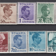 ROMANIA 1935 LP 112 CAROL II UZUALE SERIE MNH