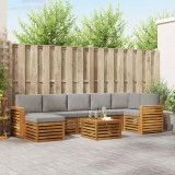 vidaXL Set de canapele de exterior 8 pcs Gri natural și deschis 3375216