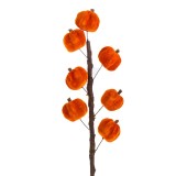 Floare Artificială Decorative, Model cu 7 Dovleci, Portocaliu, Tulpină Lungă, 77 cm