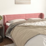 Gossi tablie de pat cu aripioare roz 203x23x78/88 cm catifea
