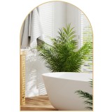 HOMCOM Oglindă murală arcuită oglindă de baie cu cadru din aliaj de aluminiu pentru dormitor living intrare 60 &times; 90 cm aur | Aosom Romania