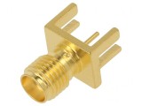 Mufă SMA mamă margine dreaptă 50&Omega; SMT aurit pe cablu PTFE