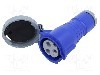 Conector alimentare AC, IEC 60309, IP69K, 32A, 0,25kV, 250V AC, 3 pini, AMPHENOL - 2CMA166584R1000