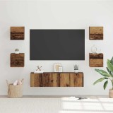 VidaXL Set comodă TV Pe perete 6 pcs Lemn vechi Mediu 120 x 30 x 30 cm