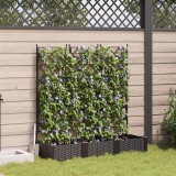 vidaXL Ghiveci Gradina cu Gratar 3 Piese Maro 120x40x125.5cm Rasina Impletit Interior/Exterior