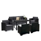 Set de mobilier de grădină Nero IV cu 7 locuri, grafit