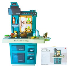 Play set bucatarie, cu lumina si sunet, albastru foto