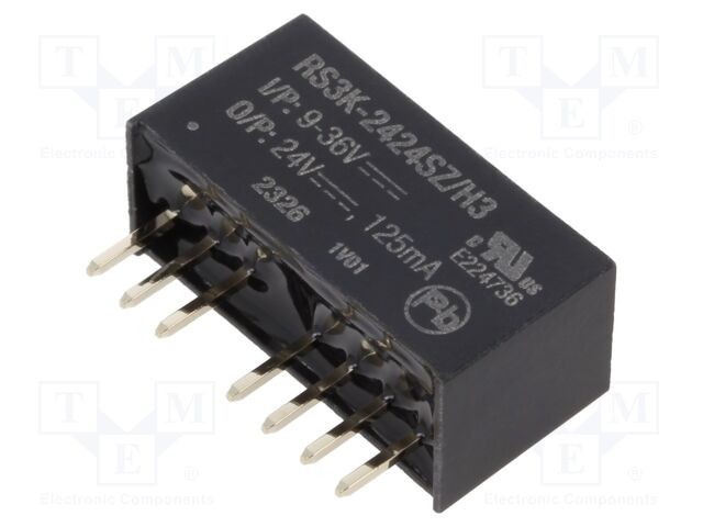 Convertor DC/DC 3W RECOM 9-36VDC la 24VDC 125mA SIP8