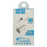 Cumpara ieftin Incarcator Auto Hoco Z12 2xUSB + Cablu Micro Alb