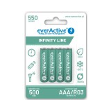 Set 4 baterii re&icirc;ncărcabile everActive R03/AAA Ni-MH 550 mAh