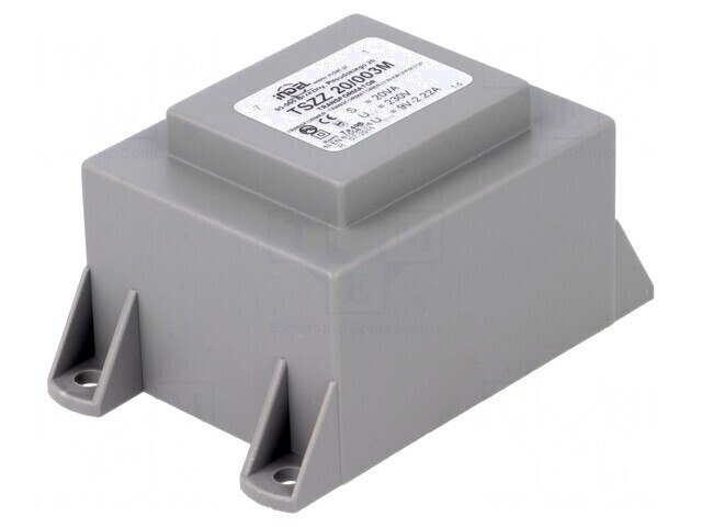 Transformator &icirc;ncapsulat 20VA 230VAC 9V 2,22A PCB
