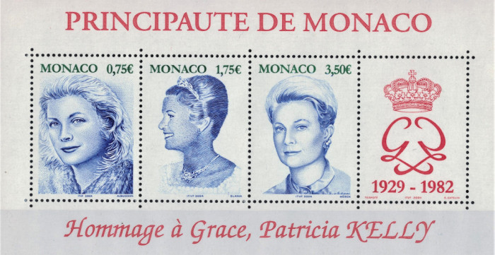 MONACO 2004 - Printesa Grace Kelly, In memoriam / colita MNH ( Michel 14&euro;)