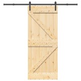 VidaXL Ușă glisantă cu set de feronerie 85x210 cm, lemn masiv de pin