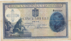 ROMANIA 5000 lei 1931 SUPRATIPAR 1940 SERIE FRACTIE F foto
