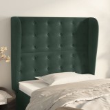 vidaXL Tăblie pat cu aripioare verde &icirc;nchis 93x23x118/128 cm catifea 3118429