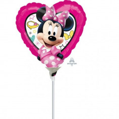 Balon mini figurina Minnie Mouse - 23 cm, umflat + bat si rozeta, Amscan 36234 foto