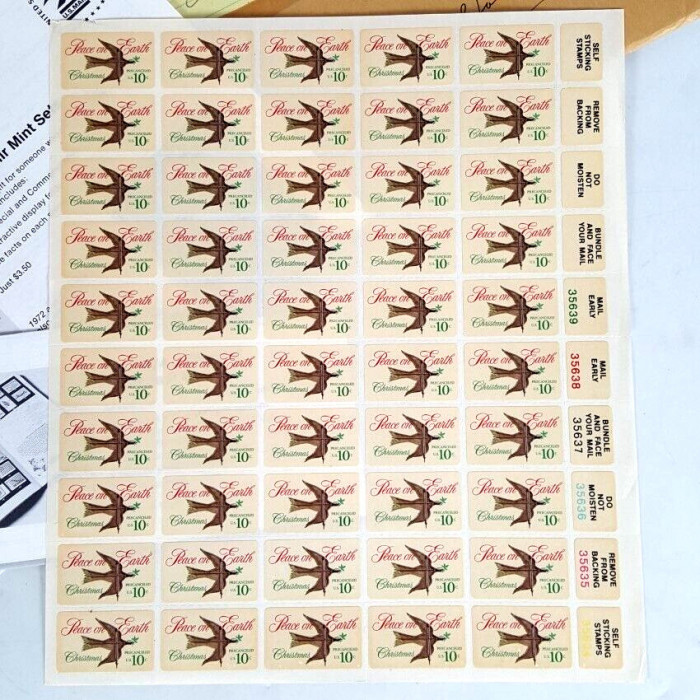 USA-1970-RANDUNICA--coala cu 50 timbre de cate 10 centi