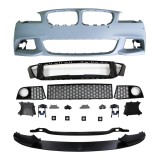 Set bara fata BMW Seria 5, 12.202013, cu gauri spalator si 4 senzori parcare; grunduit, de vopsit; type M-Performance; cu grile inferioare, cu