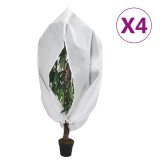 VidaXL Huse de plante din fleece cu fermoar 4 buc 70 g/m&sup2; 1,55x1,55 m