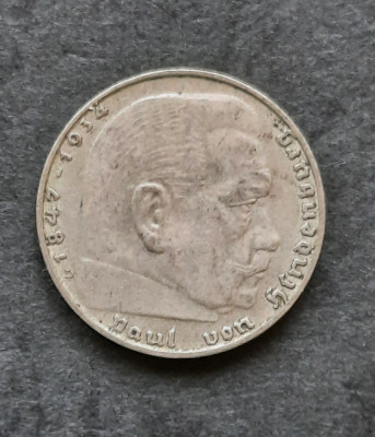2 Reichsmark 1937, litera D, Germania - G 3922 foto
