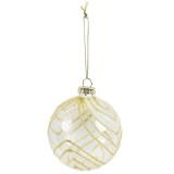 Glob de Craciun, transparent + auriu + argintiu, D2423003, 8 cm, sticla, rotund