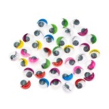 Accesorii creatie - ochisori plastic mari cu gene, diverse culori, 12mm, set 40 buc, Colorarte